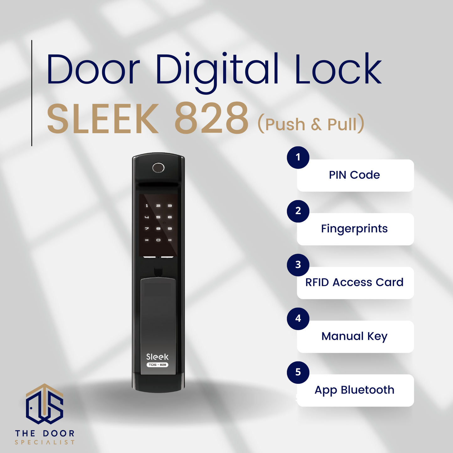 SLEEK 828 - Door Digital Lock (Push & Pull)